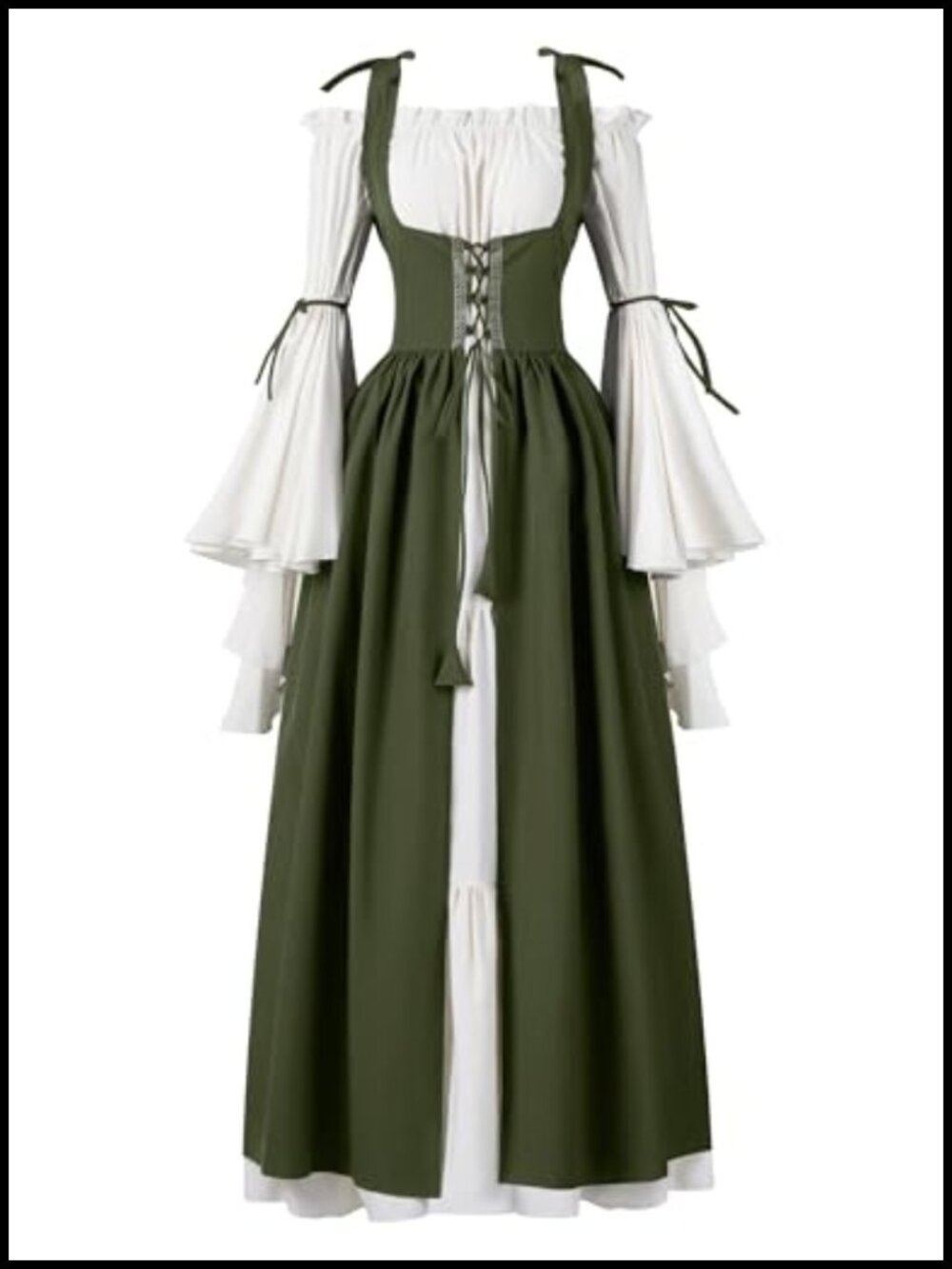 Renaissance Costume Dress Plus Size Medieval Chemise Overdress Cosplay